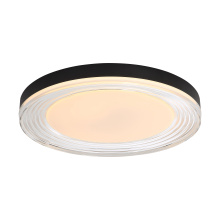 Golden 9518-20 SNB-CLR - Wry Lighting Ondulada Integrated LED 20in Flush Mount in Sand Black and Clear Glass